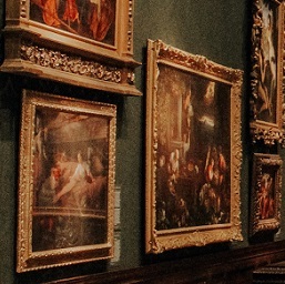 paintings in an antique room 1