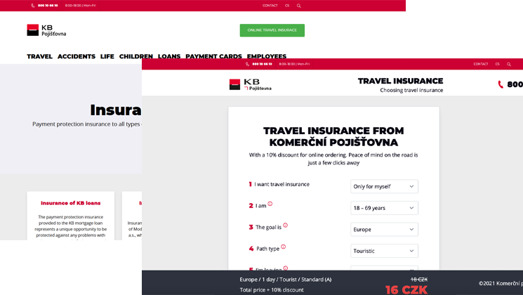 kb pojistovna website