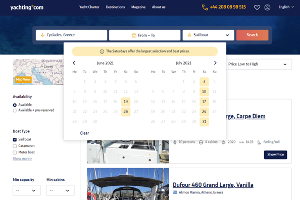 Salesforce Yachting Webseite