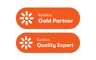 Logo Kentico zlatého partnera