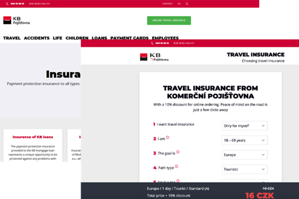 KB Pojišťovna-websites